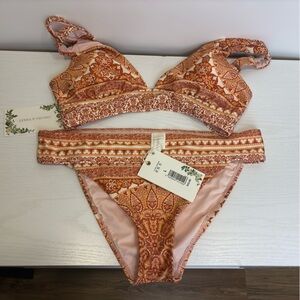 Chelsea & Violet Orange Patterned Bikini Set
